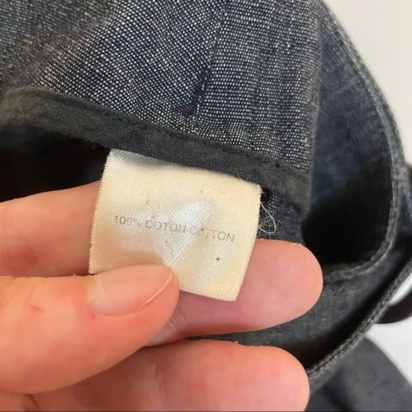 BARBARA BUI INITIALS CHAMBRAY WIDE STRAIGHT LEG ORING BELT HIGH RISE WAIST PANTS - Picture 6 of 8